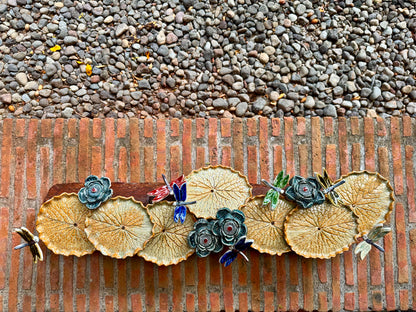 Lotus Pad with Flowers& Dragonflies Tabletop