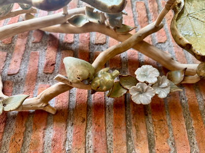 Leaf Plate with Birds and Flowers Tabletop