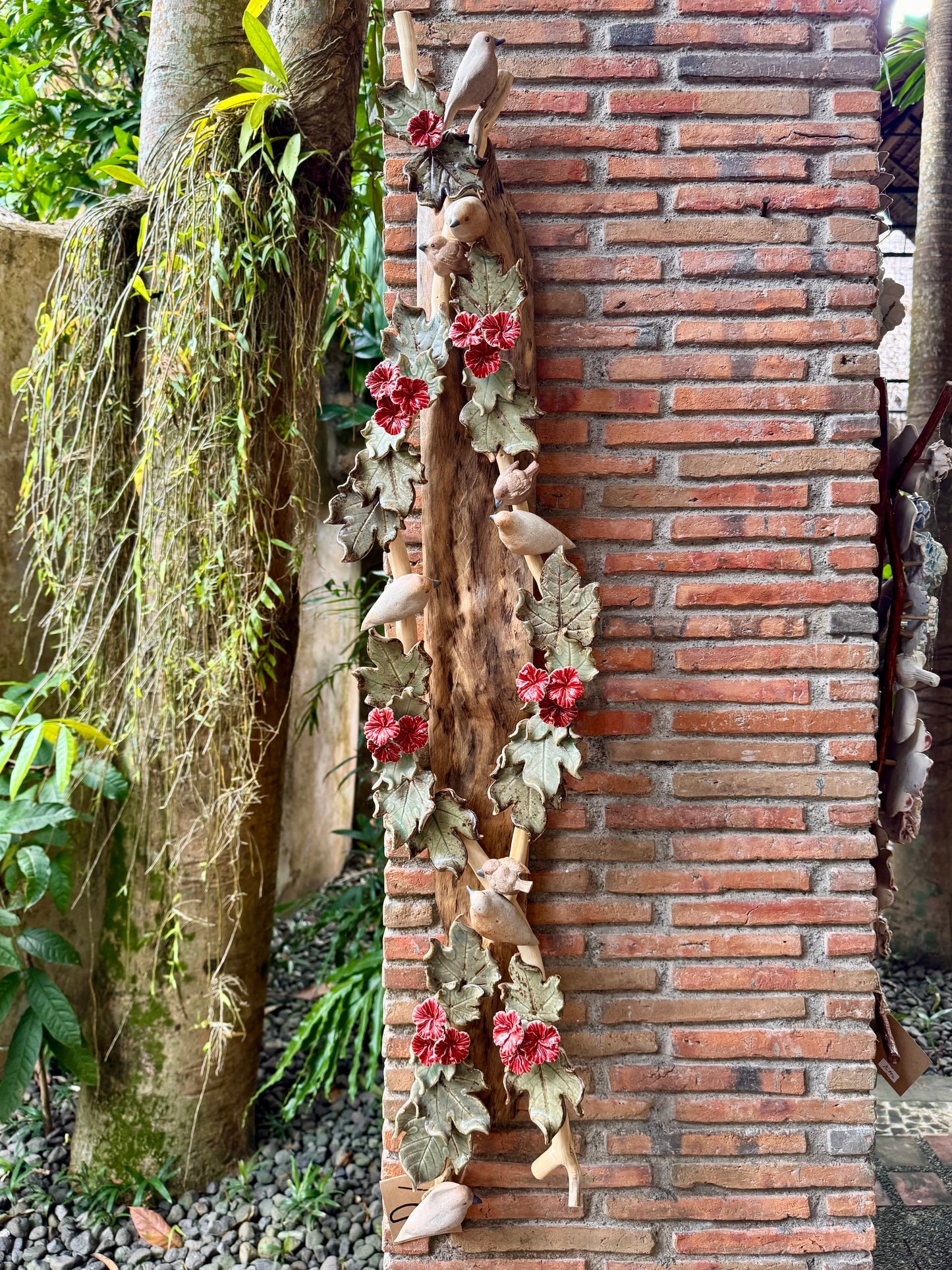 Gumamela with Birds Wall Hang