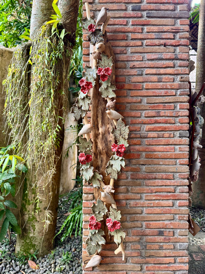 Gumamela with Birds Wall Hang