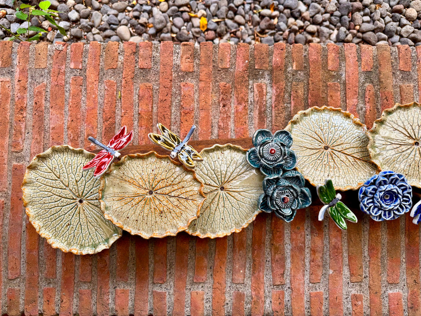 Lotus Pad with Flowers& Dragonflies Tabletop