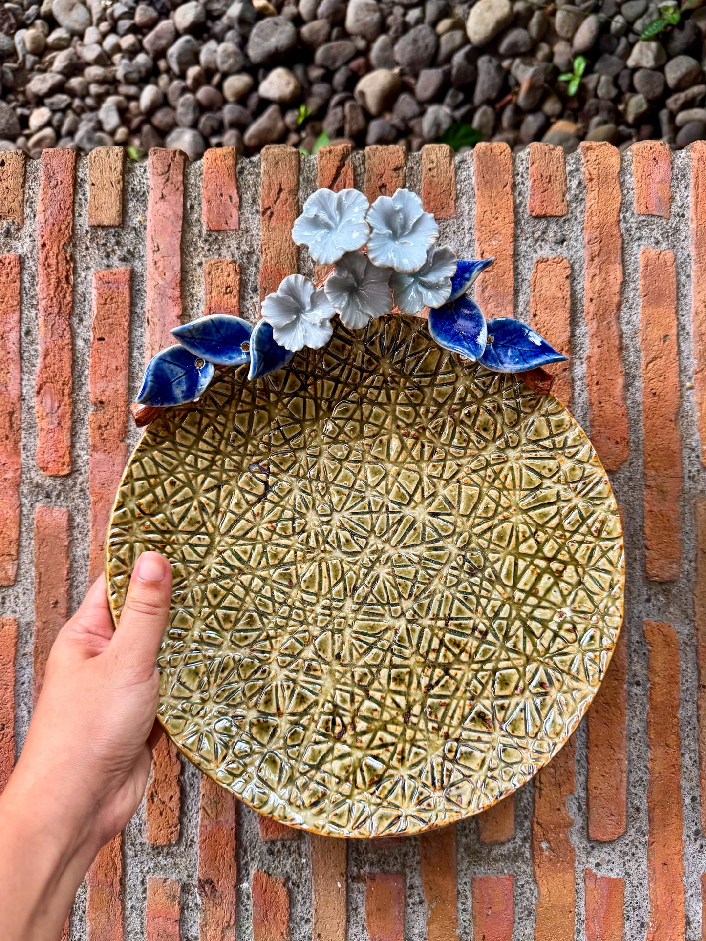 Plate with Gumamela Flowers