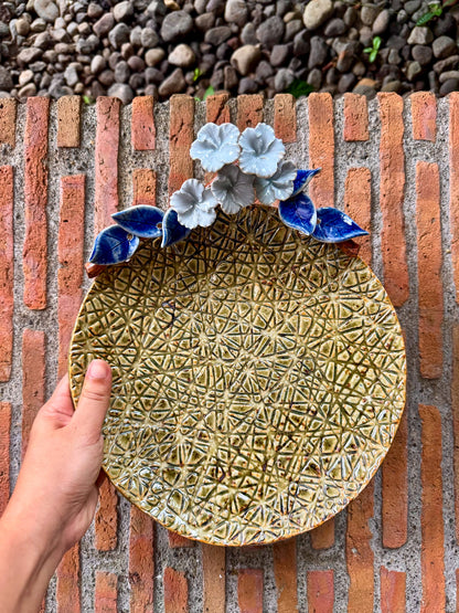 Plate with Gumamela Flowers