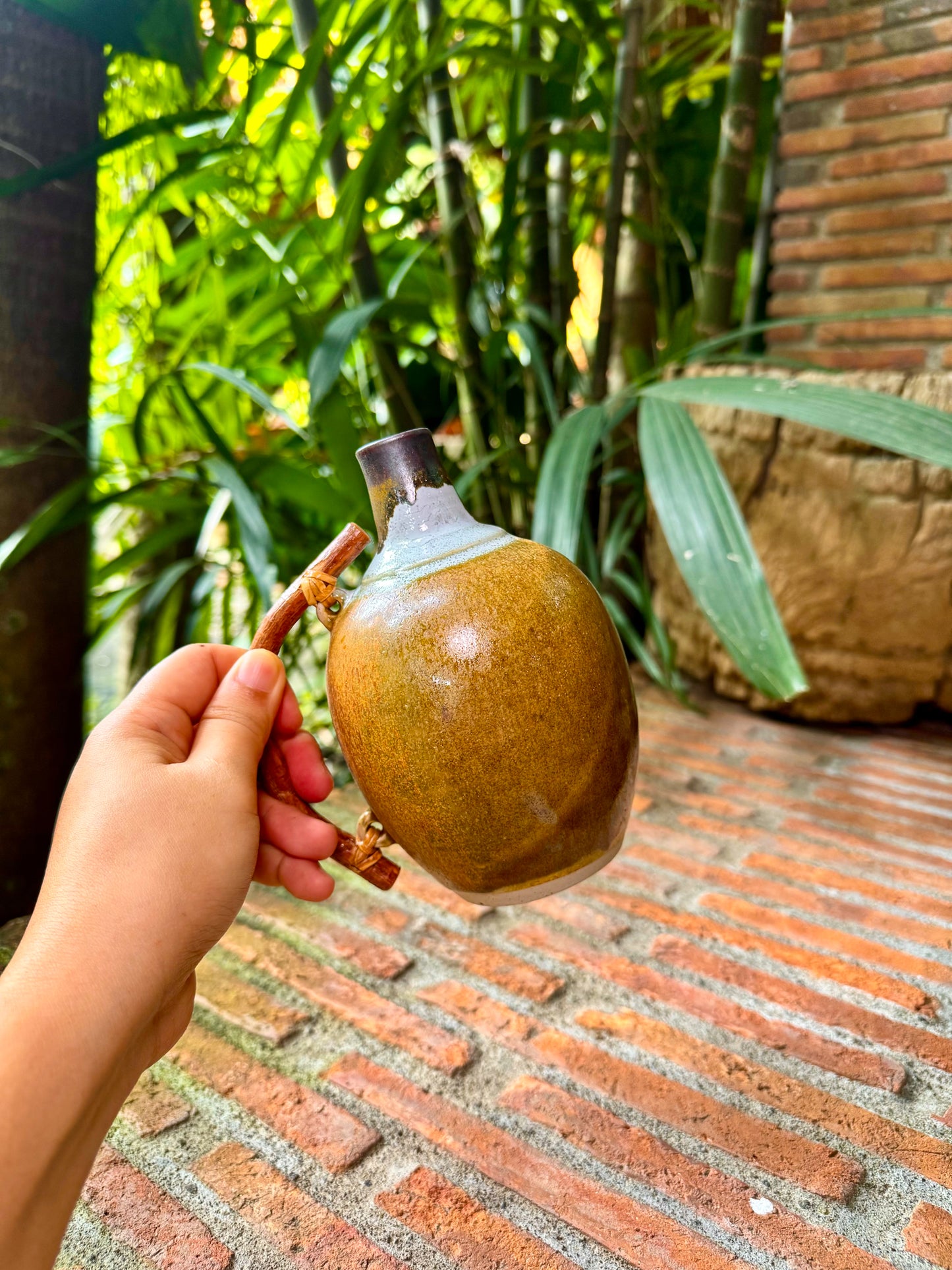 Jar/Vase with Vine Handle