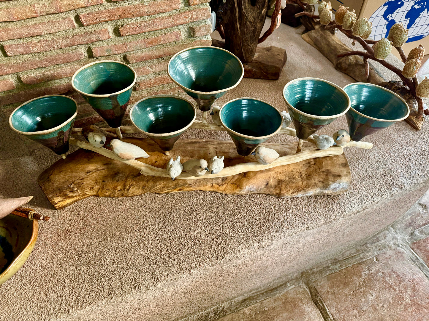 Funnel Vase with Birds Tabletop