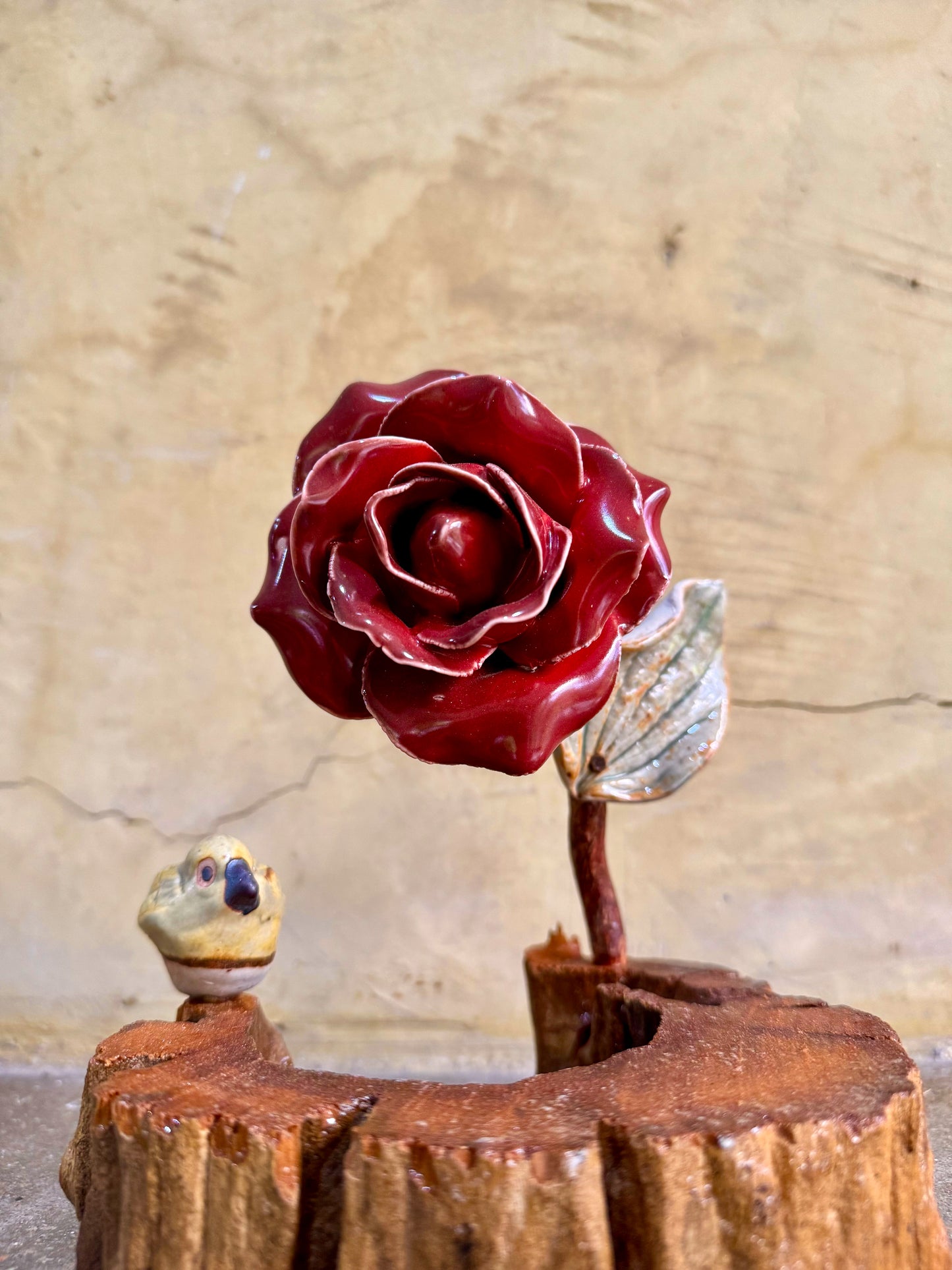 Rose & Bird w/ Coaster Tabletop
