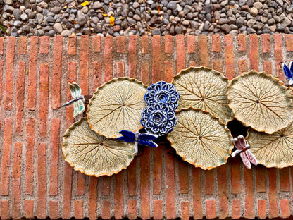 Lotus Pad with Flowers& Dragonflies Tabletop