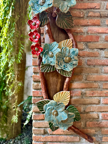 Flowers with Birds Wall Hang
