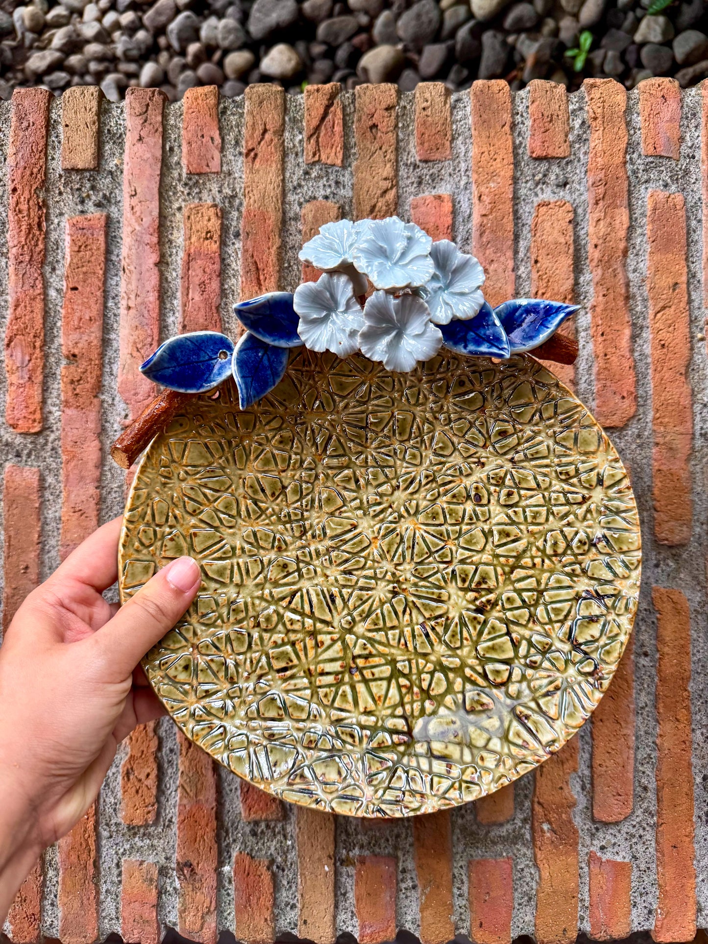 Plate with Gumamela Flowers