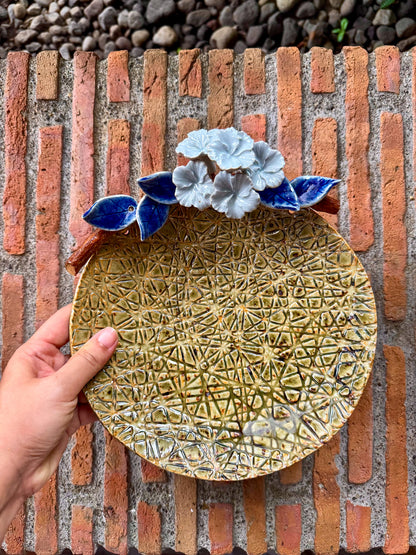 Plate with Gumamela Flowers