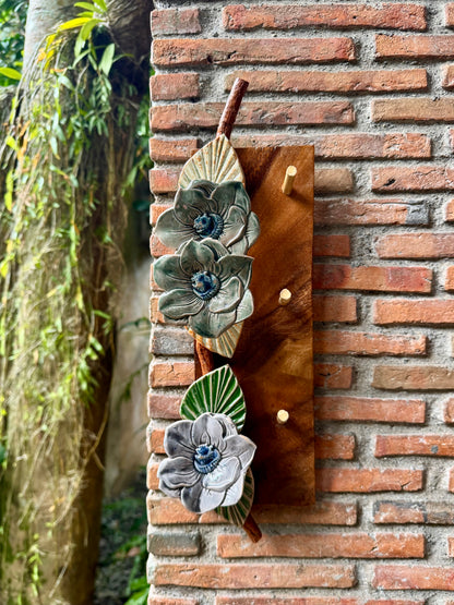 Flower Key Holder Wall Hang