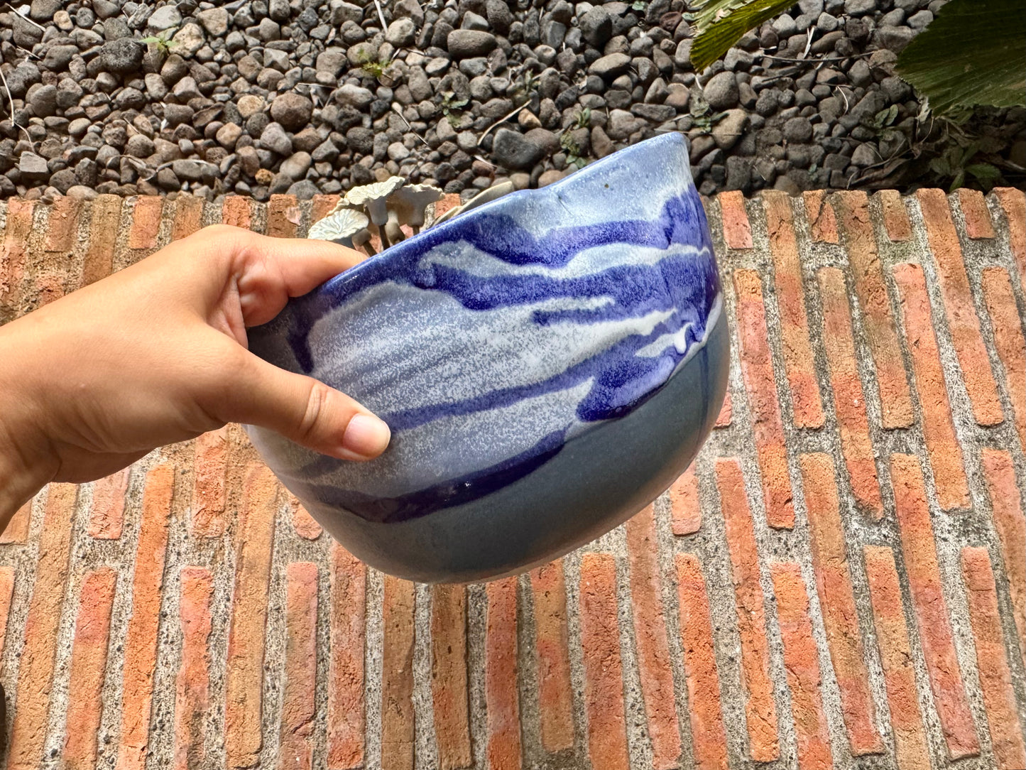 White Gumamela on Vines Bowl (Large)