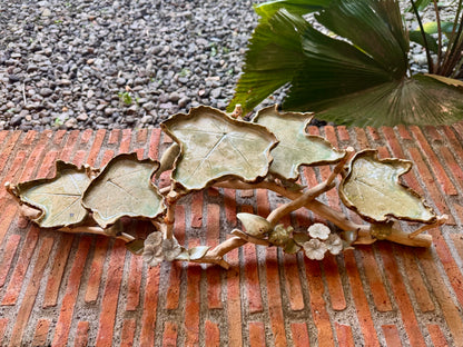 Leaf Plate with Birds and Flowers Tabletop