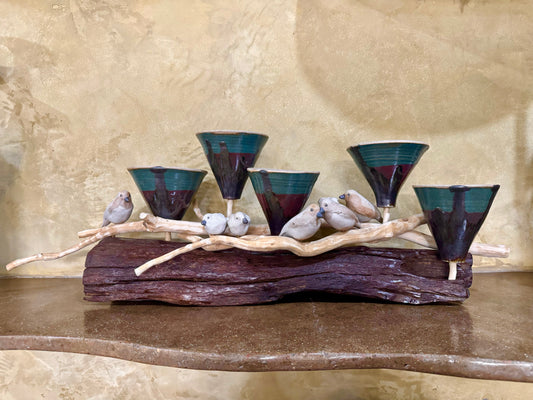 Funnel Vase with Birds Tabletop