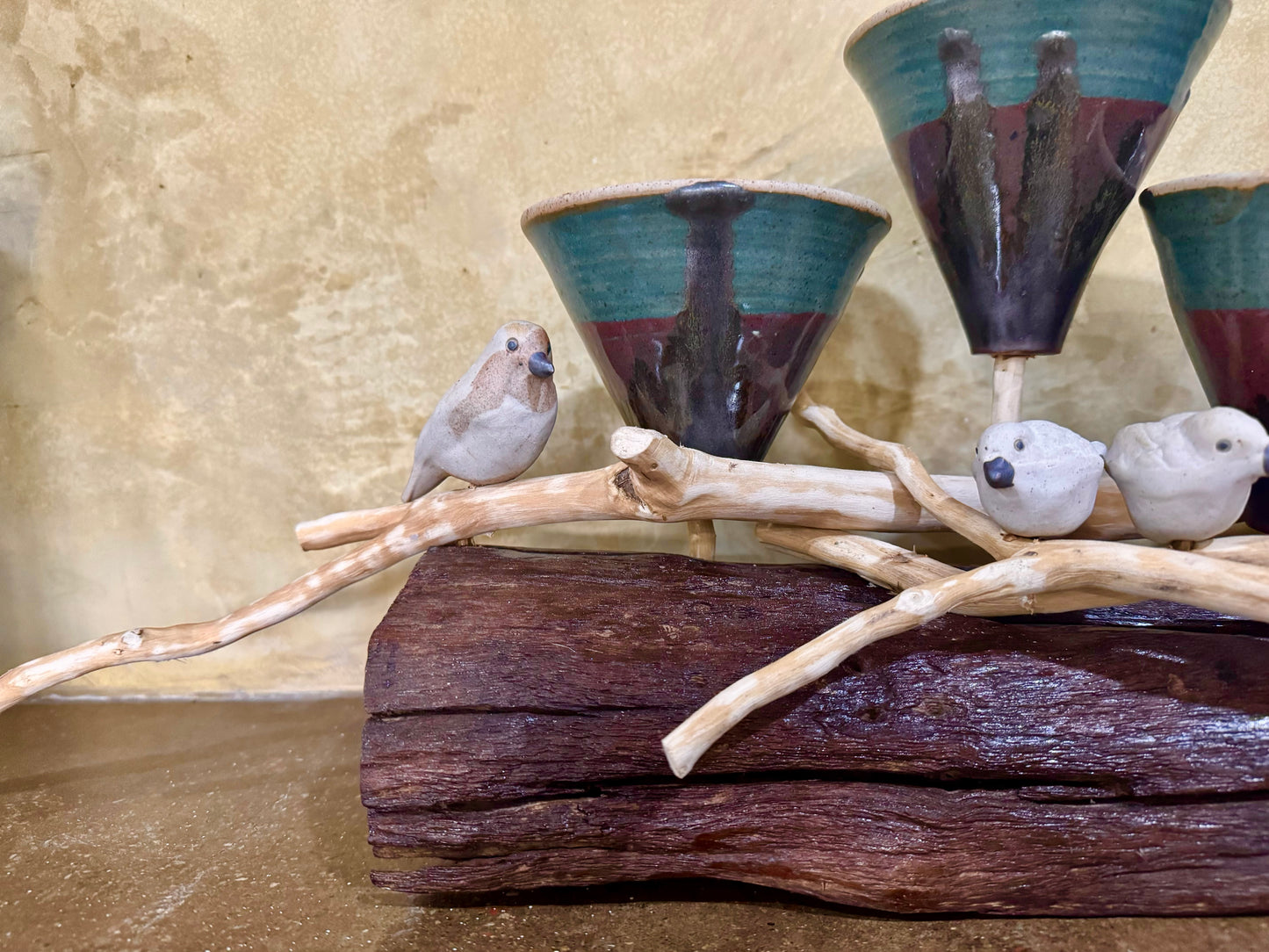 Funnel Vase with Birds Tabletop