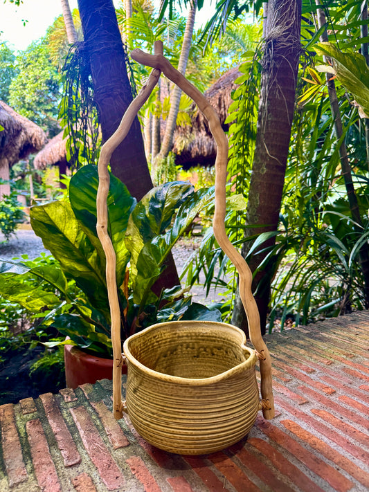 Bowl/Vase with Root Handle