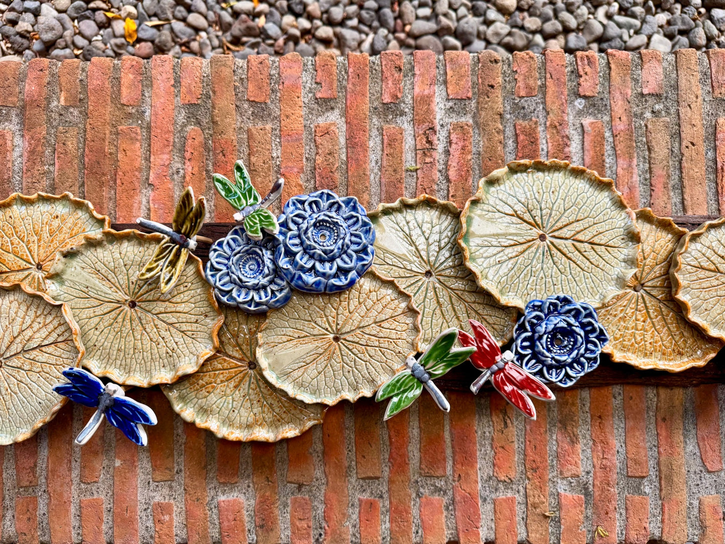 Lotus Pad with Flowers& Dragonflies Tabletop