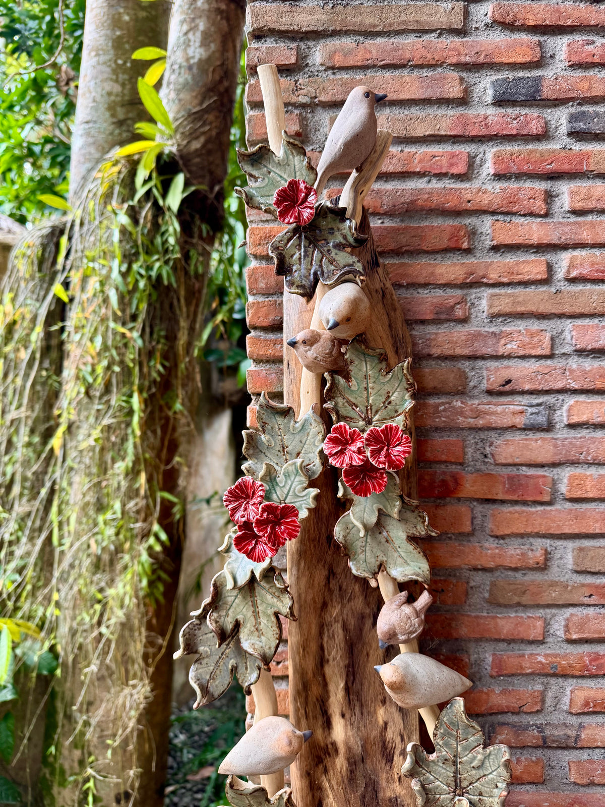 Gumamela with Birds Wall Hang