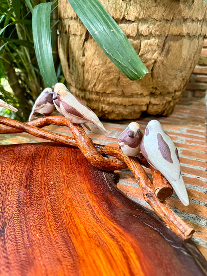 Teakwood Charcuterie with Birds on Vines