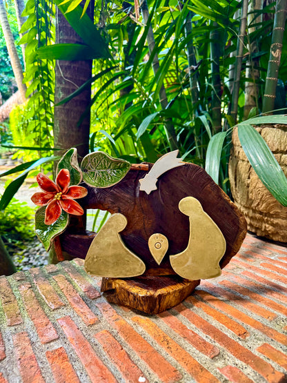 Nativity with Poinsettias Tabletop