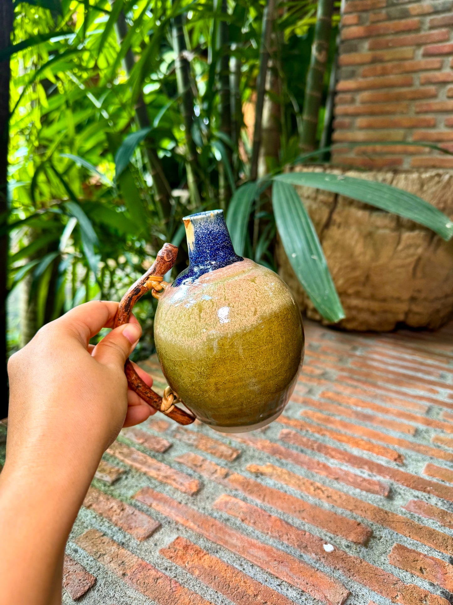 Jar/Vase with Vine Handle