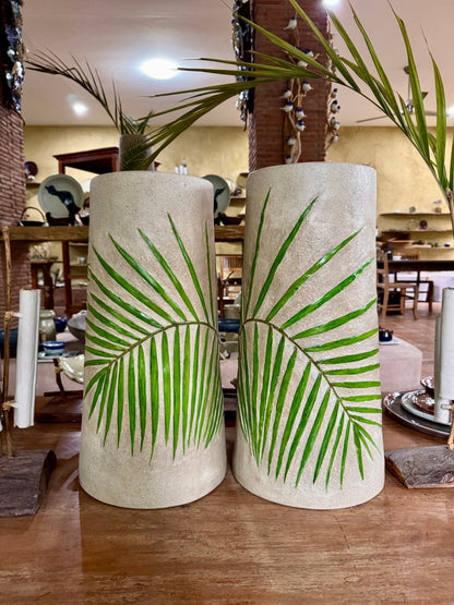 Hand-painted Woodstone Vase / Umbrella Holder