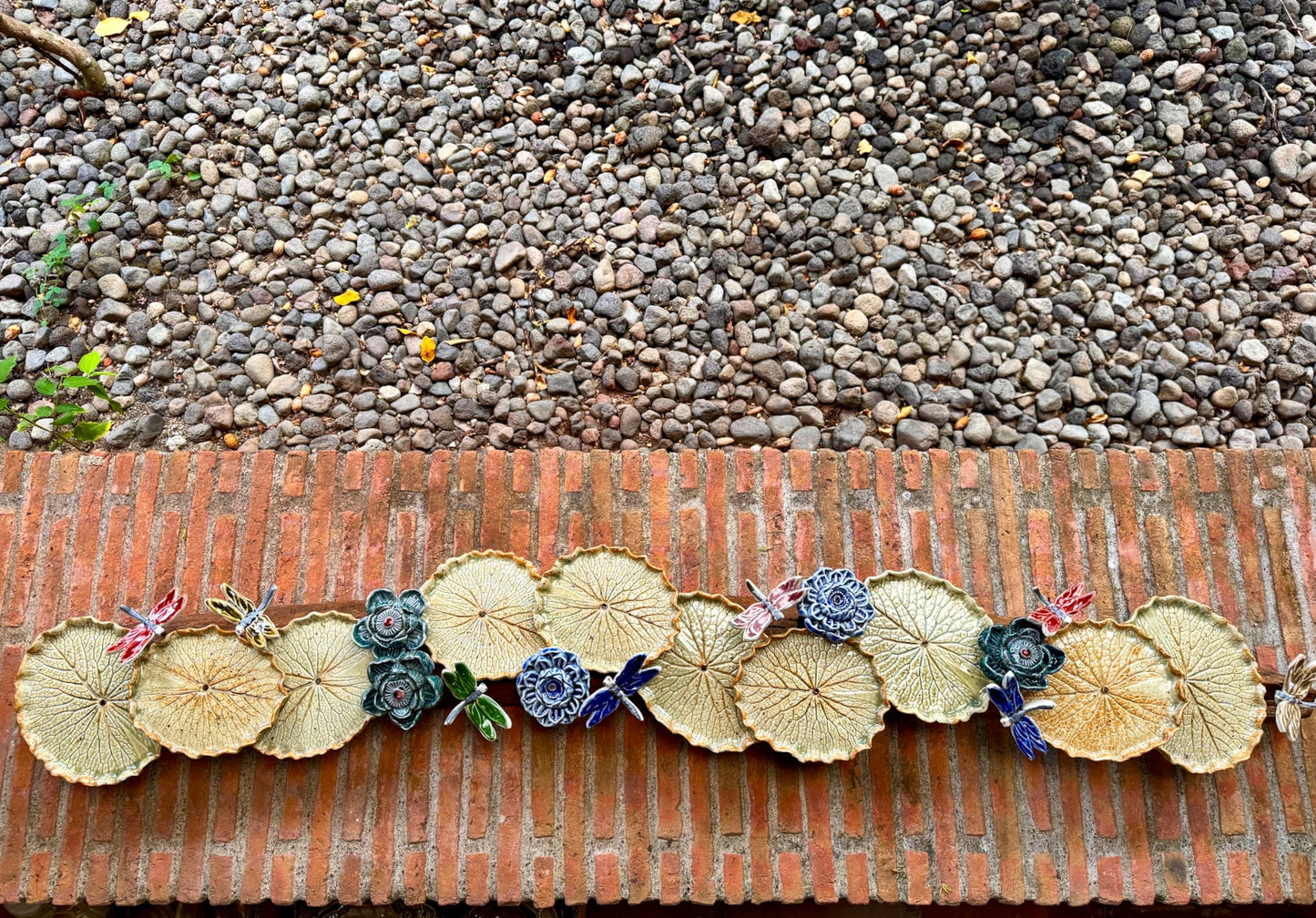 Lotus Pad with Flowers& Dragonflies Tabletop