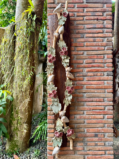 Gumamela with Birds Wall Hang