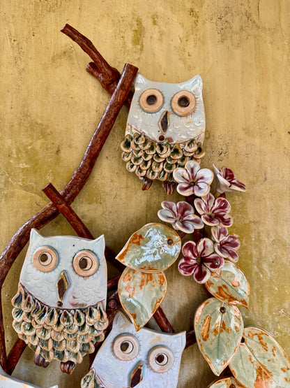 Owls on Roots Wall Hang