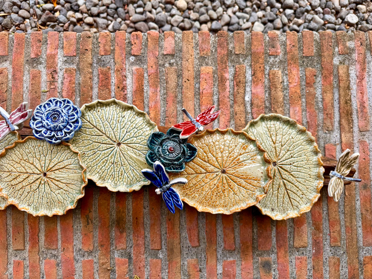 Lotus Pad with Flowers& Dragonflies Tabletop