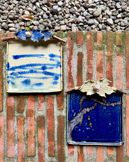 Square Plate with Flower & Leaves