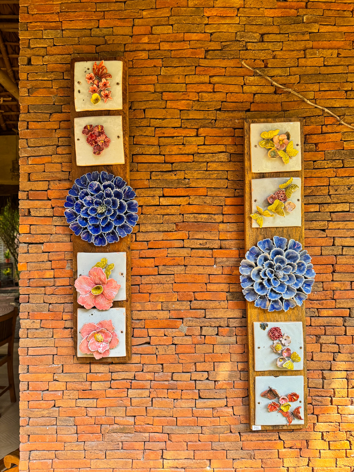 Flower Tile Wall Hang