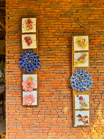 Flower Tile Wall Hang