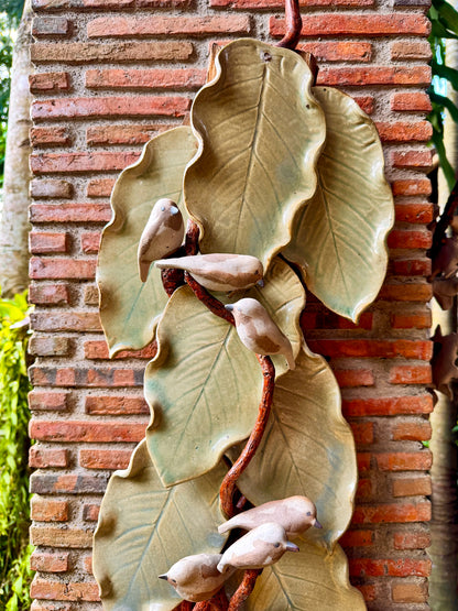 Birds and Leaves Wall Hang