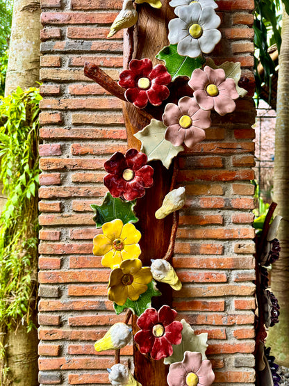 Flower with Birds Wall Hang