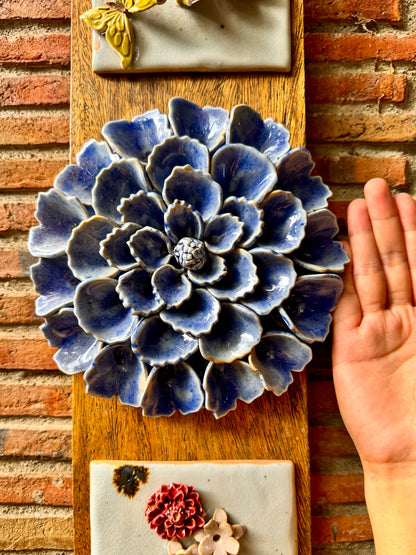 Flower Tile Wall Hang